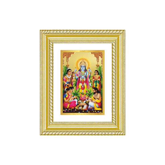 Diviniti 24K Gold Plated Satyanarayan (Classic) Divine Wall and Table Top Frame for Home Mandir & Office Decor | Luxury Spiritual Gift