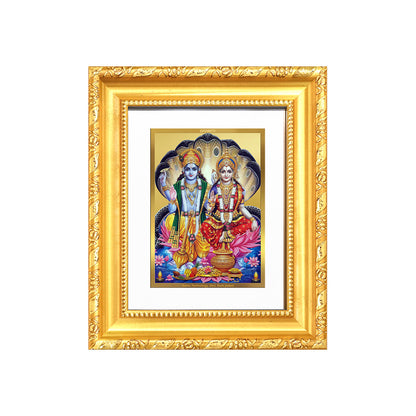 Diviniti 24K Gold Plated Vishnu Lakshmi |Divine Table Top Frame for Home Mandir & Office Decor | Luxury Spiritual Gift