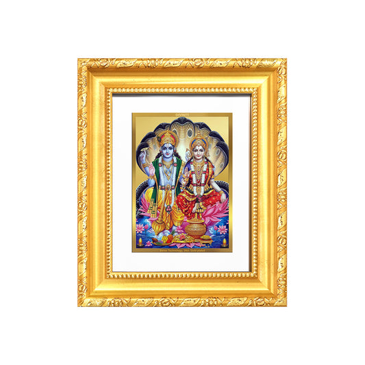 Diviniti 24K Gold Plated Vishnu Lakshmi |Divine Table Top Frame for Home Mandir & Office Decor | Luxury Spiritual Gift