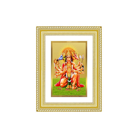 Diviniti 24K Gold Plated Panchmukhi Hanuman (Classic) Divine Wall Frame for Home Mandir & Office Decor | Luxury Spiritual Gift