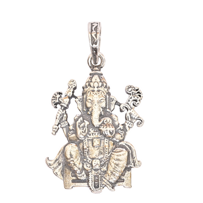 925 Pure Silver Ganesha Pendant for Men, Women & Kids Divine God Pendant for Birthday, Anniversary, Special Occasion Gift (2.7x2.1 cm, 11g)