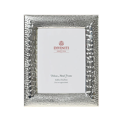 DIVINITI 999 Silver Plated Photo Frame for Luxurious Home Office Décor, Tabletop, Beautiful Wedding, Marriage Anniversary, Birthday Diwali Gift (22x27 CM)
