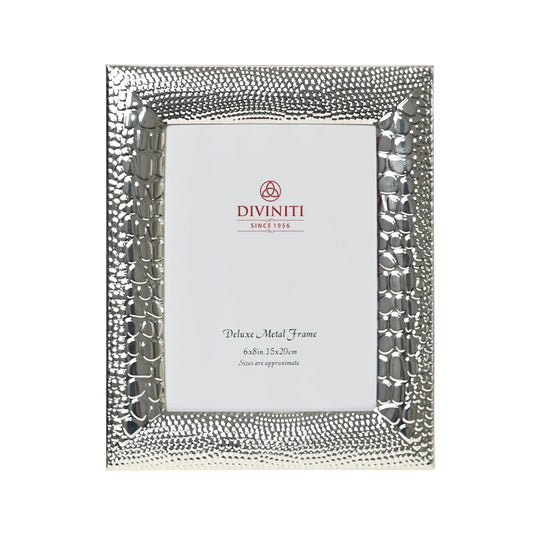 DIVINITI 999 Silver Plated Photo Frame for Luxurious Home Office Décor, Tabletop, Beautiful Wedding, Marriage Anniversary, Birthday Diwali Gift (22x27 CM)