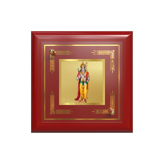 Ram Ji | Lord Ram Divine 24K Gold Plated Photo Frame for Home Décor, Tabletop & Office | Blessings of Dharma, Peace & Protection (MDF1A)