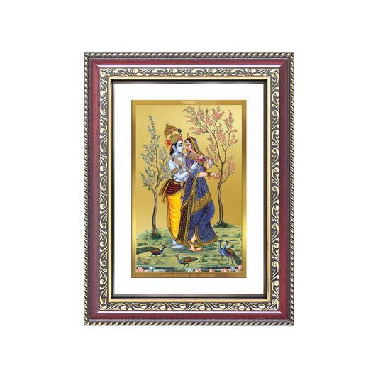 Diviniti 24K Gold Plated Radha Krishna (Classic) Divine Wall Frame for Home Mandir & Office Decor | Luxury Spiritual Gift