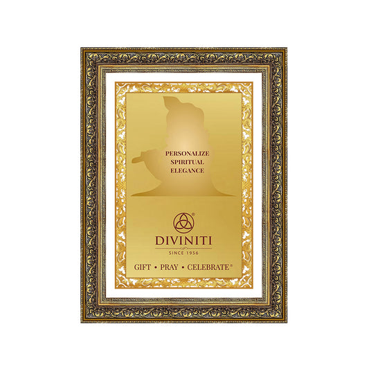 Diviniti Double Glass Frame Personalised Wall Mount Photo Frame in 24K Gold Plated Foil