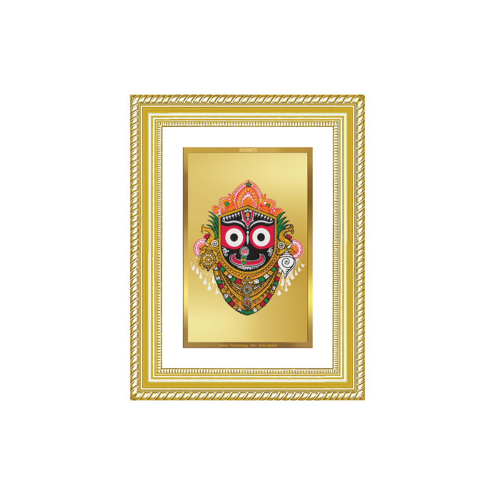 Diviniti 24K Gold Plated Jagannath (Classic) Divine Wall Frame for Home Mandir & Office Decor | Luxury Spiritual Gift