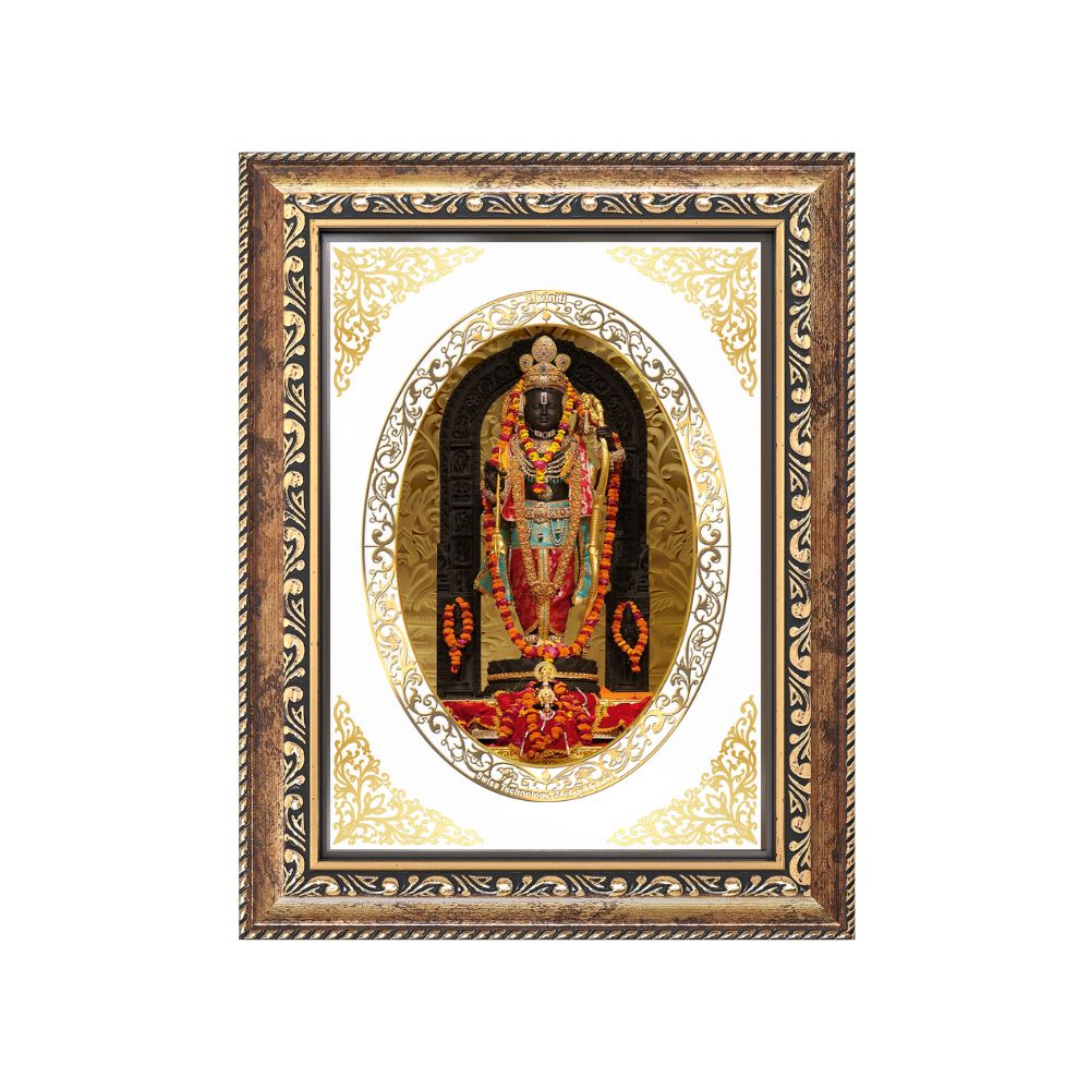 Ram Lalla Divine Child Form of Lord Ram Sacred Blessings Royal Tabletop Frame in 24K Gold Plated Foil