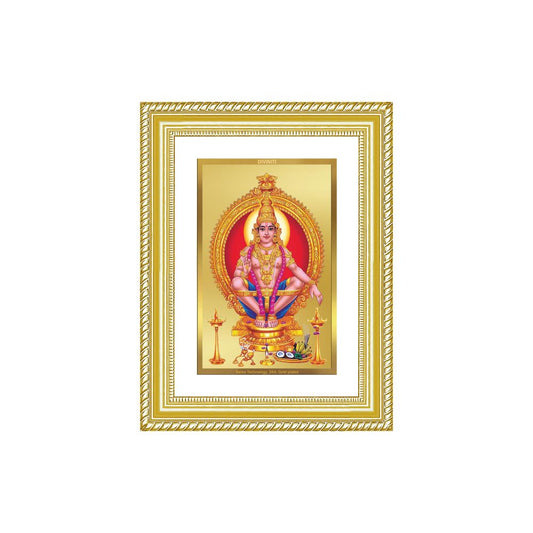 Diviniti 24K Gold Plated Ayyappan Divine Wall Frame for Home Mandir & Office Decor | Luxury Spiritual Gift