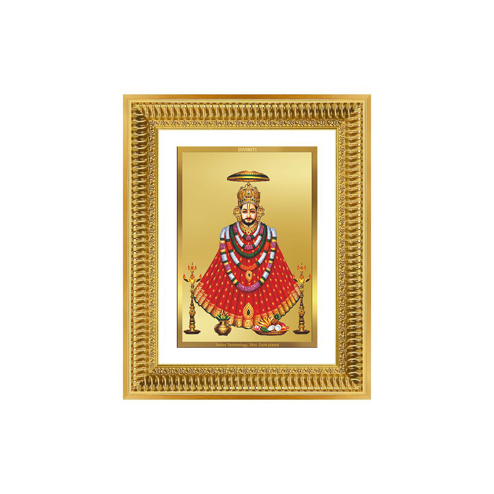 Diviniti 24K Gold Plated Khatu Shyam (Classic) Divine Wall Frame for Home Mandir & Office Decor | Luxury Spiritual Gift