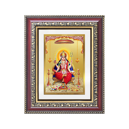 Diviniti 24K Gold Plated Santoshi Mata (Classic) Divine Wall and Table Top Frame for Home Mandir & Office Decor | Luxury Spiritual Gift