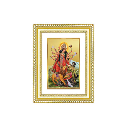 Diviniti 24K Gold Plated Durga - Mahishasura Mardini (Classic) Divine Wall Frame for Home Mandir & Office Decor | Luxury Spiritual Gift