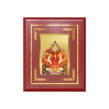 DIVINITI 24K Gold Plated Foil Siddhivinayak Traditional Wall Photo Frame Idol for Home Decor, Table Top, Puja Room, Gift|MDF Size 1 (16.7x14.2 CM)