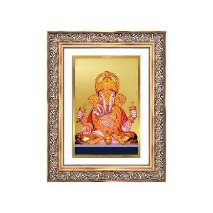 Diviniti 24K Gold Plated Dagadu Ganesha (Classic) Divine Wall Frame for Home Mandir & Office Decor | Luxury Spiritual Gift