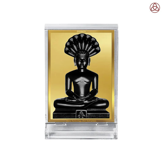 Lord Parshvanatha | 23rd Jain Tirthankara Car Dashboard Frame in 24K Gold Plated Foil
