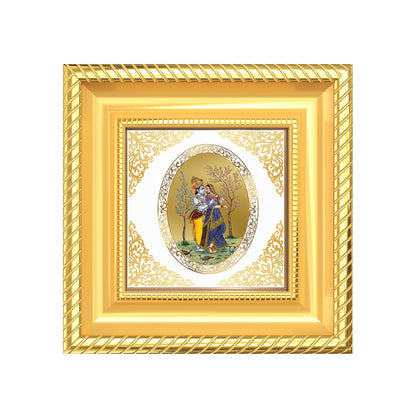 Radha Krishna | Divine Eternal Love Royal Tabletop Photo Frame in 24K Gold Plated Foil