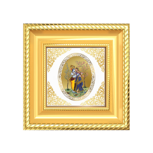 Radha Krishna | Divine Eternal Love Royal Tabletop Photo Frame in 24K Gold Plated Foil