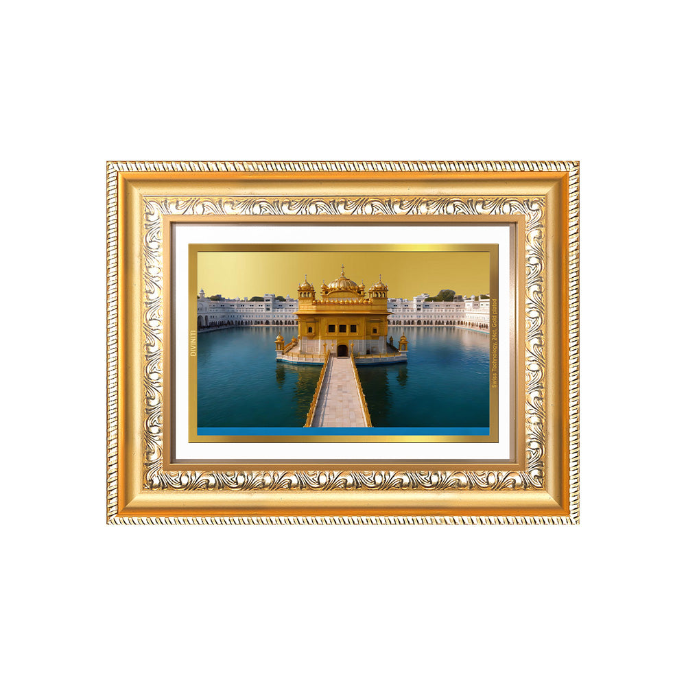 Diviniti 24K Gold Plated Golden Temple (Classic) Divine Wall Frame for Home Mandir & Office Decor | Luxury Spiritual Gift