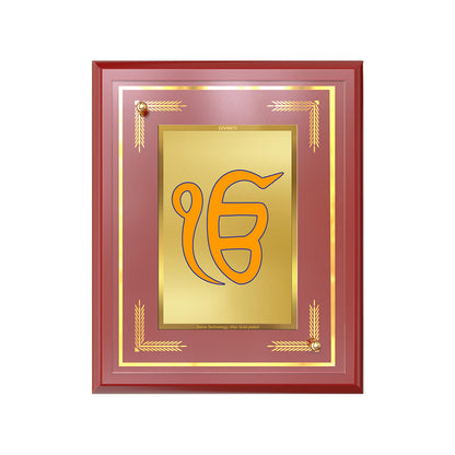 Ik Onkar | Sacred Sikh Symbol Wall and Tabletop Photo Frame in 24K Gold Plated Foil