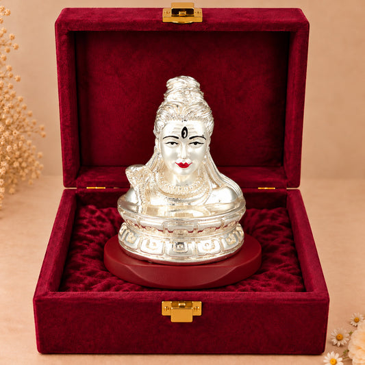 DIVINITI 999 Silver-Plated Shiva Idol | Car & Home Decor | Gift Box | 8x6 CM