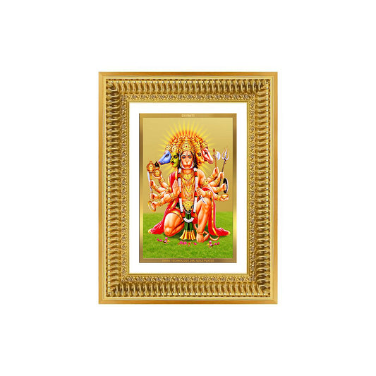 Diviniti 24K Gold Plated Panchmukhi Hanuman (Classic) Divine Wall Frame for Home Mandir & Office Decor | Luxury Spiritual Gift