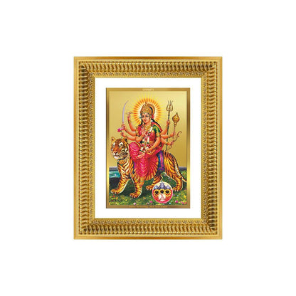 Diviniti 24K Gold Plated Durga - Sherawali Mata With Pind (Classic) Divine Wall Frame for Home Mandir & Office Decor | Luxury Spiritual Gift