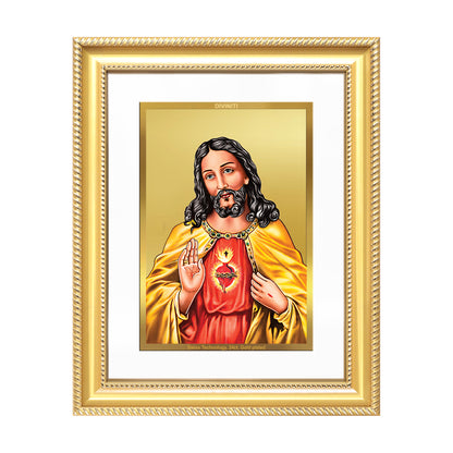 Diviniti 24K Gold Plated Jesus Christ (Classic) Divine Wall Frame for Home Mandir & Office Decor | Luxury Spiritual Gift