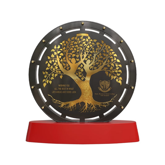 Diviniti Customized MDF Memento with Tree of Life on 24K Gold Plated Foil | Premium Personalized Gift | Elegant Award Plaque