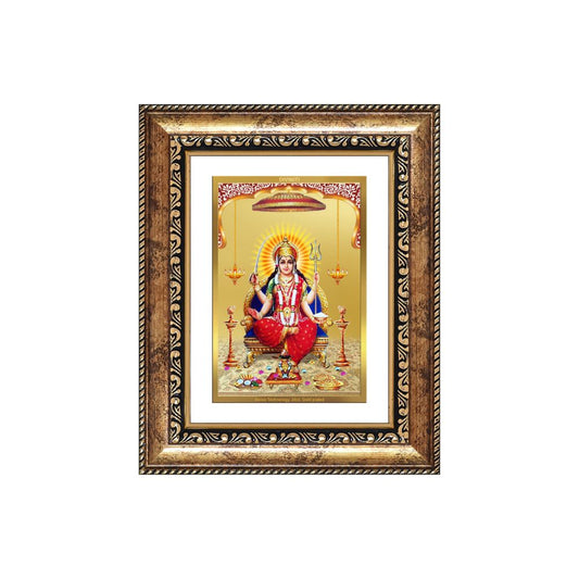 Diviniti 24K Gold Plated Santoshi Mata (Classic) Divine Wall and Table Top Frame for Home Mandir & Office Decor | Luxury Spiritual Gift