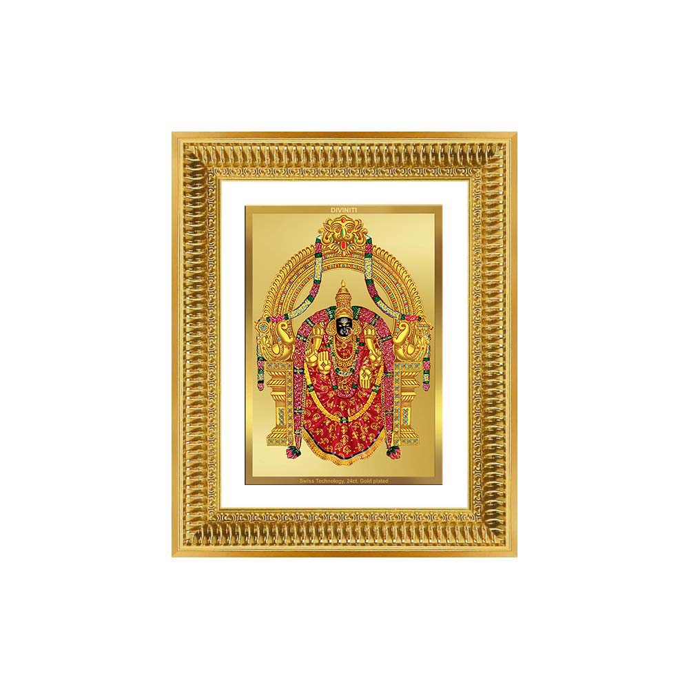 Diviniti 24K Gold Plated Padmavati (Classic) Divine Wall Frame for Home Mandir & Office Decor | Luxury Spiritual Gift