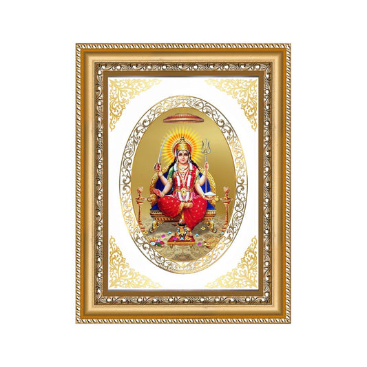 Santoshi Mata | Divine Contentment Wall & Tabletop Royal Photo Frame in 24K Gold Plated Foil