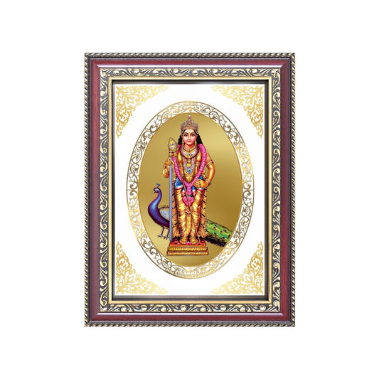 Lord Murugan | Divine Wall & Tabletop Royal Photo Frame in 24K Gold Plated Foil