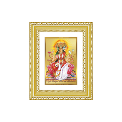 Diviniti 24K Gold Plated Gayatri Maa (Classic) Divine Wall and Table Top Frame for Home Mandir & Office Decor | Luxury Spiritual Gift