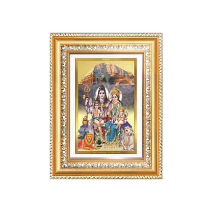 Diviniti 24K Gold Plated Shiv Parivar (Classic) Divine Wall Frame for Home Mandir & Office Decor | Luxury Spiritual Gift