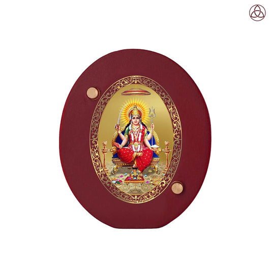 Santoshi Mata Car Dashboard & Tabletop Photo Frame in 24K gold plated royal foil
