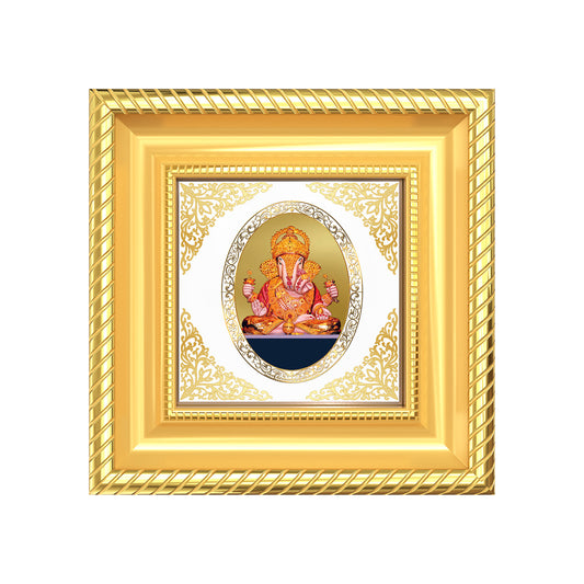 Dagdu Ganesha | Divine Ganpati Royal Tabletop Photo Frame in 24K Gold Plated Foil