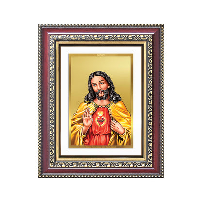 Diviniti 24K Gold Plated Jesus Christ (Classic) Divine Wall and Table Top Frame for Home Mandir & Office Decor | Luxury Spiritual Gift