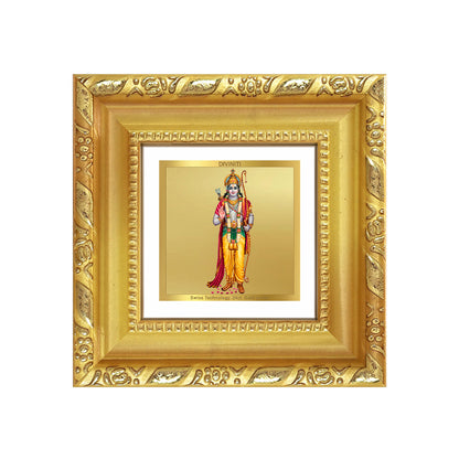 Diviniti Lord Ram Ji Tabletop Photo Frame in 24K Gold Plated Foil | Dharma, Courage & Divine Blessings | DG103S1A (10x10 CM)