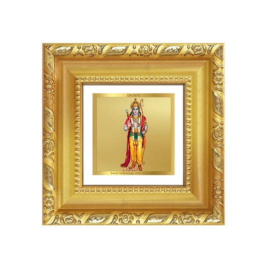 Diviniti Lord Ram Ji Tabletop Photo Frame in 24K Gold Plated Foil | Dharma, Courage & Divine Blessings | DG103S1A (10x10 CM)