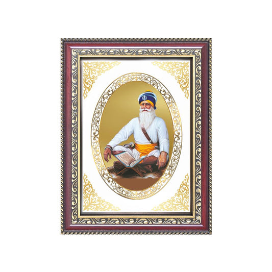Baba Deep Singh Ji | Sikh Warrior Saint Wall & Tabletop Royal Photo Frame in 24K Gold Plated Foil