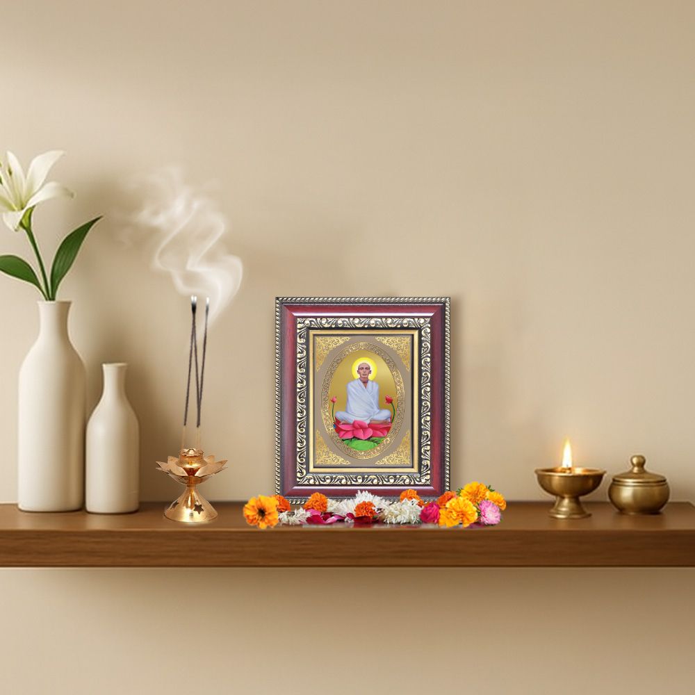 Sri Ram Thakur (Ramchandra Dev) Divine Spiritual Master Sacred Blessings Royal Tabletop Frame in 24K Gold Plated Foil