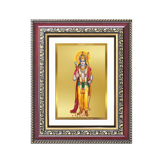 Diviniti 24K Gold Plated Ram Ji (Classic) Divine Wall and Table Top Frame for Home Mandir & Office Decor | Luxury Spiritual Gift