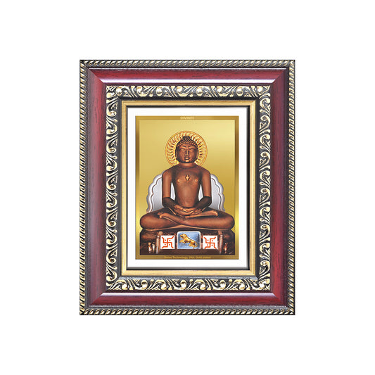 Diviniti 24K Gold Plated Mahavir (Classic) Divine Table Top Frame for Home Mandir & Office Decor | Luxury Spiritual Gift