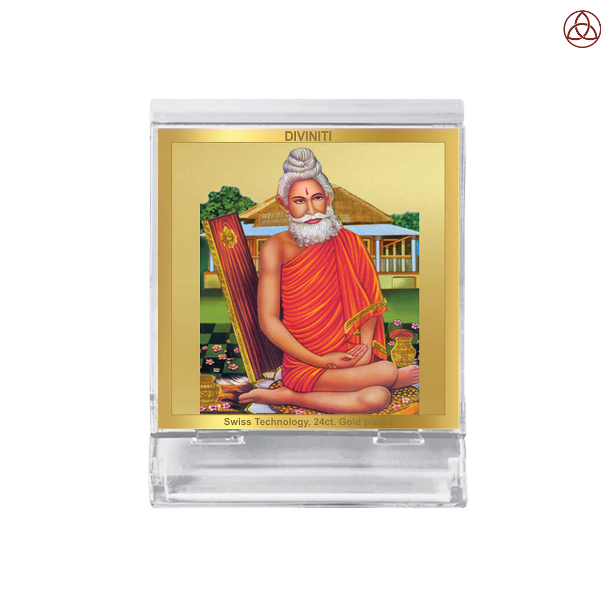 Baba Loknath | Divine Hindu Saint Car Dashboard & Tabletop Photo Frame in 24K Gold Plated Foil