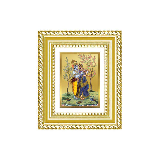 Diviniti 24K Gold Plated Radha Krishna Divine Table Top Frame for Home Mandir & Office Decor | Luxury Spiritual Gift