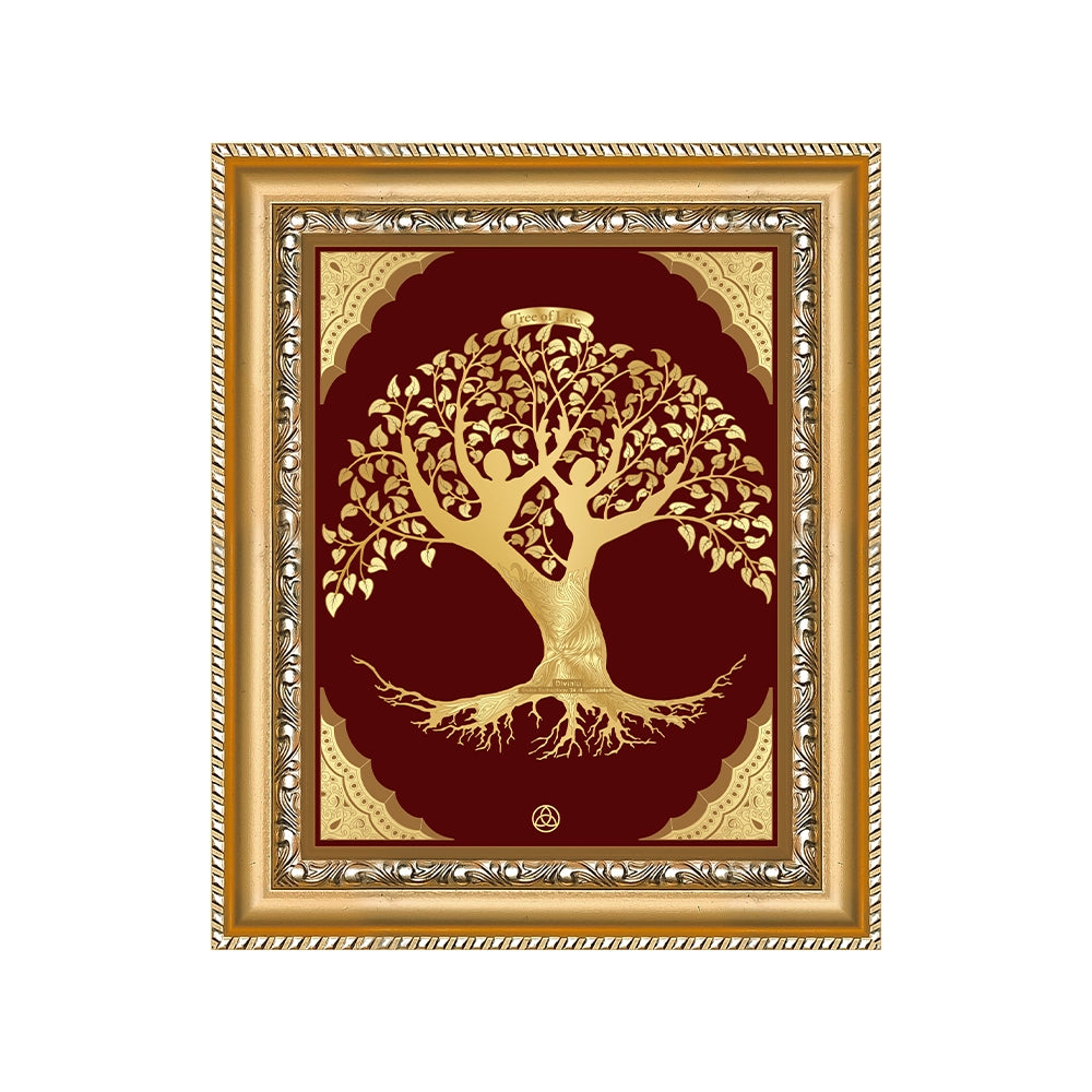 Tree of Life Gold Wall Hanging Frame in 24K Gold Foil 