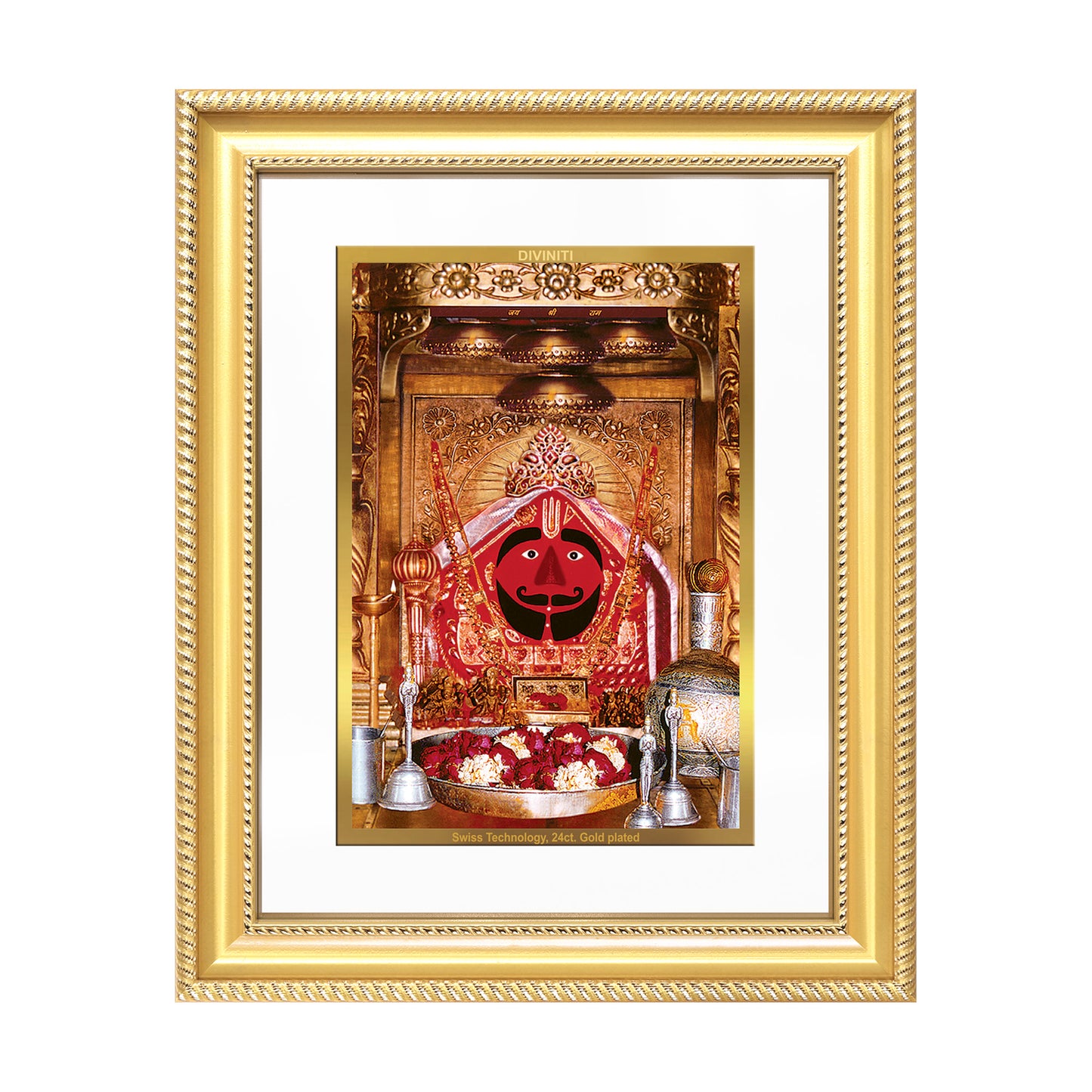 Diviniti 24K Gold Plated Salasar Balaji (Classic) Divine Wall Frame for Home Mandir & Office Decor | Luxury Spiritual Gift