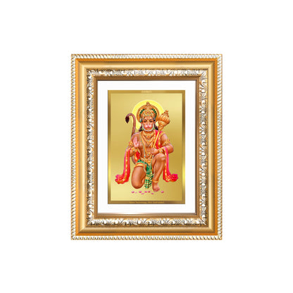 Diviniti 24K Gold Plated Hanuman With Blessings (Classic) Divine Wall and Table Top Frame for Home Mandir & Office Decor | Luxury Spiritual Gift