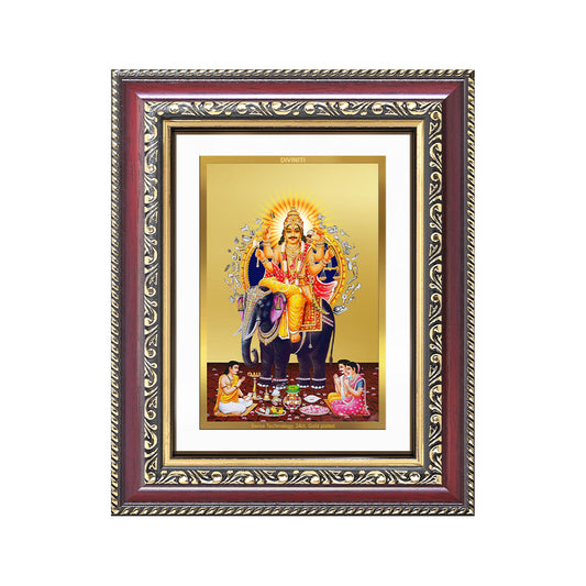 Diviniti 24K Gold Plated Vishvakarma (Classic) Divine Wall and Table Top Frame for Home Mandir & Office Decor | Luxury Spiritual Gift