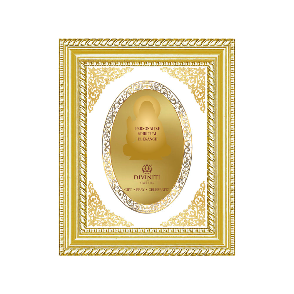 Diviniti Double Glass Frame Personalised Tabletop and Wall Photo Frame in 24K Gold Plated Foil